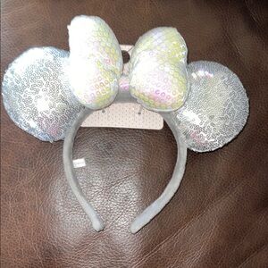 Disney Silver Sequin Mouse Ears Headband